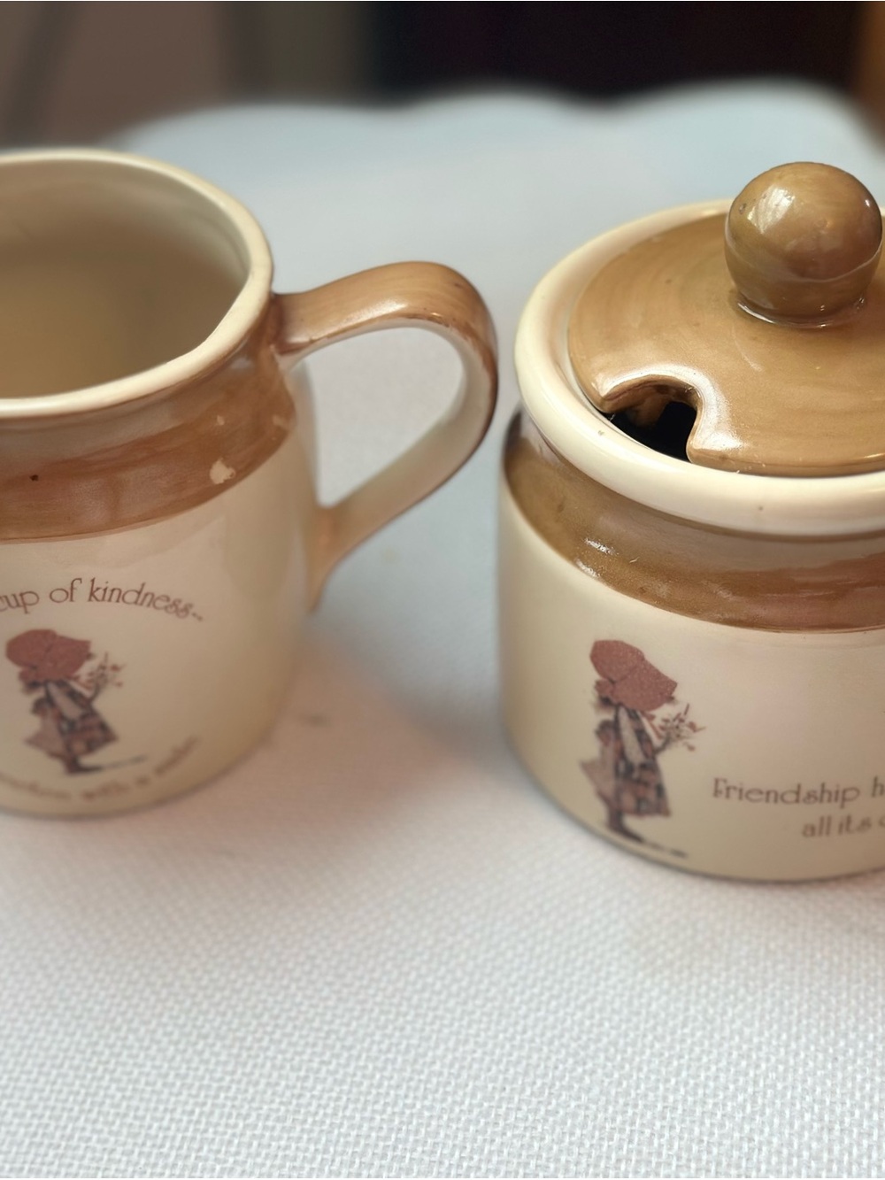 Vintage Holly hobbie  “country living” creamer and sugar bowl